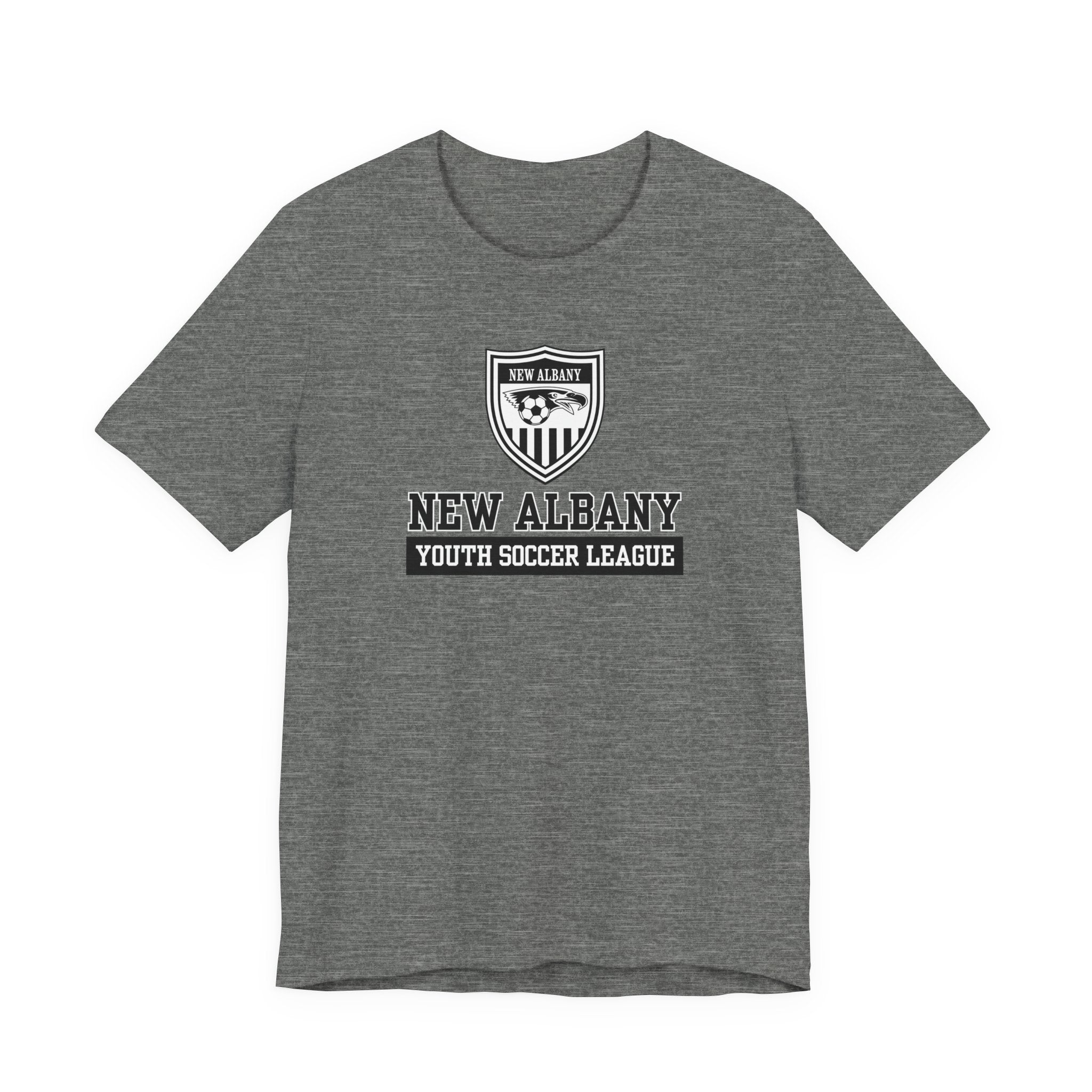 Adult Unisex New Albany Youth Soccer League Game Day Graphic Short Sleeve Bella + Canvas Soft Tee