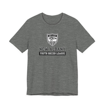 Adult Unisex New Albany Youth Soccer League Game Day Graphic Short Sleeve Bella + Canvas Soft Tee