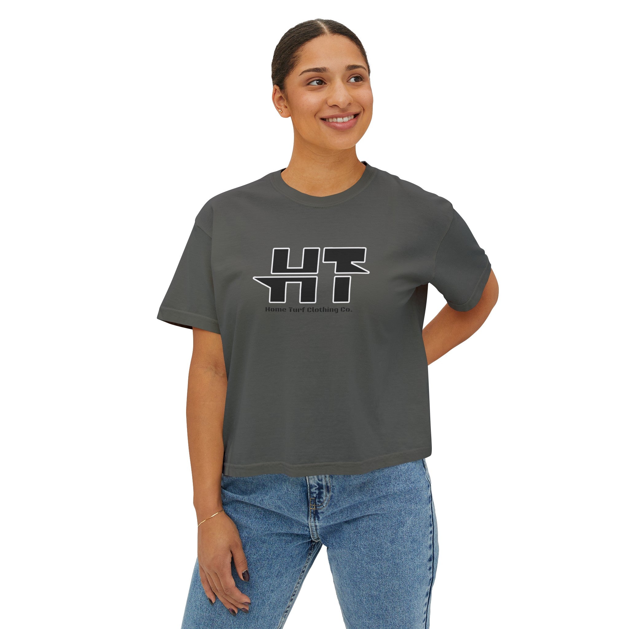 Women's Home Turf Logo Boxy Crop Short Sleeve Graphic Tee