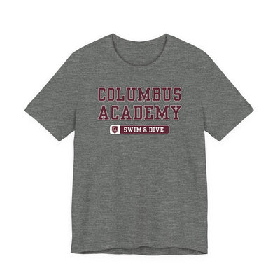 Adult Unisex Columbus Academy Swim & Dive Graphic Short Sleeve Bella + Canvas Soft Tee