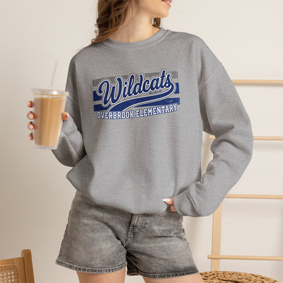 Adult Unisex Overbrook Elementary Wildcats Vintage Distressed Spirit Graphic Sweatshirt