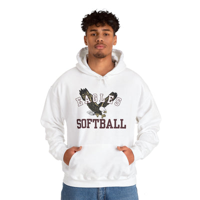 Adult Unisex Flying Softball Eagle Graphic Hoodie
