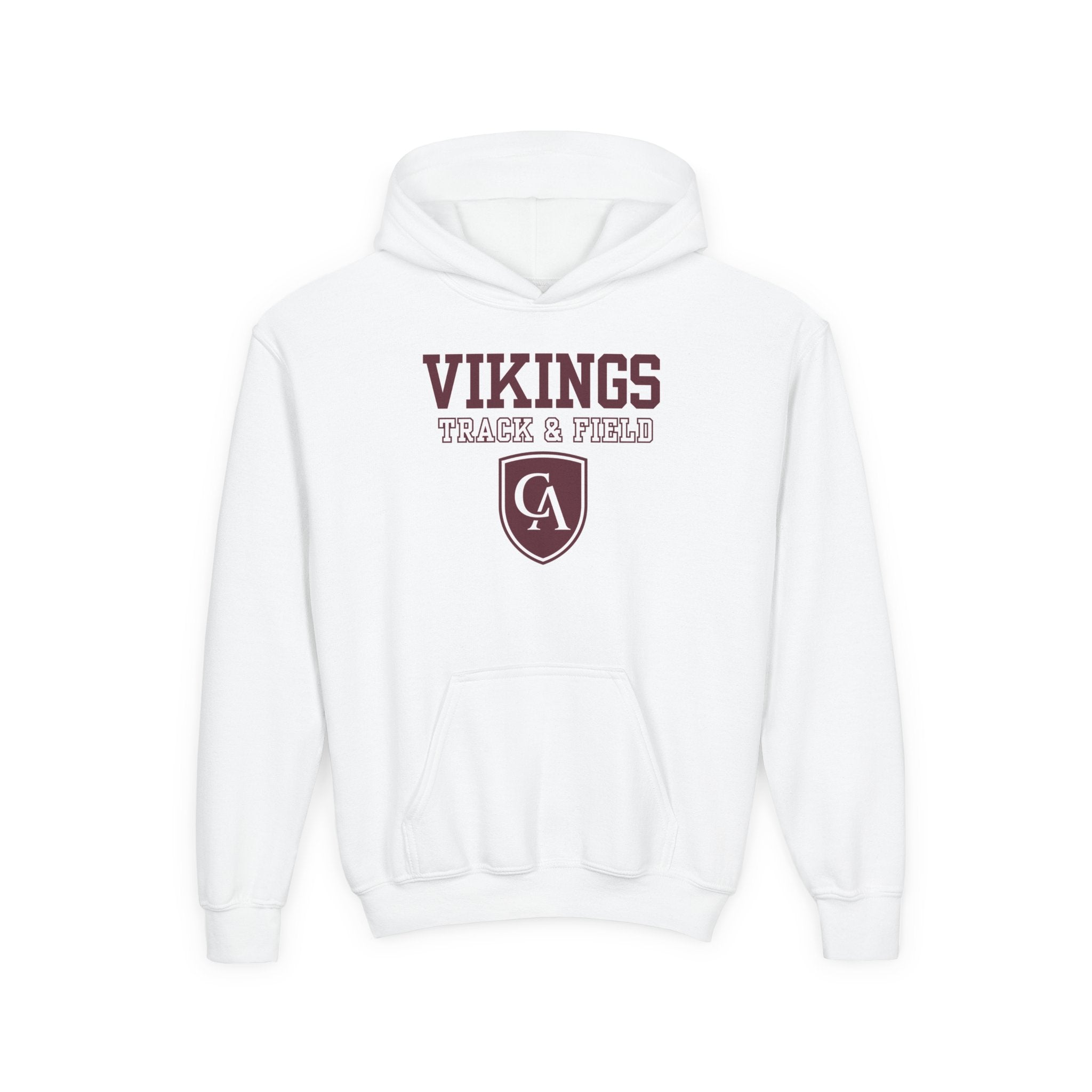 Youth Columbus Academy Vikings Track & Field Graphic Gildan Heavy Blend Hoodie