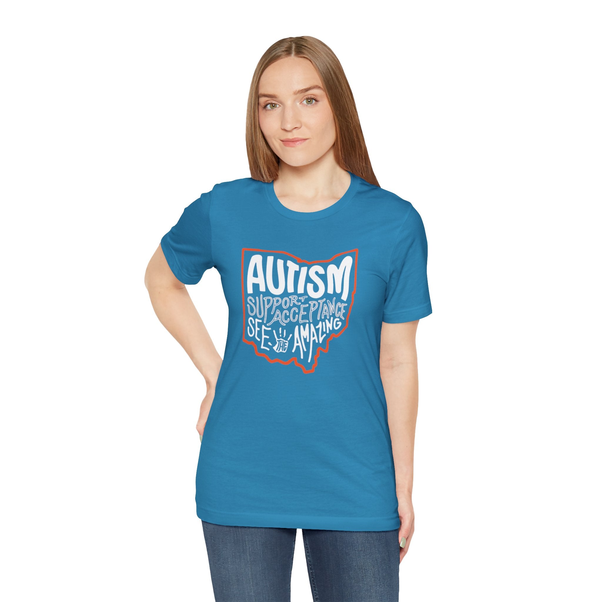 Adult Unisex Autism See The Amazing Graphic Short Sleeve Soft Tee - Bridgeway Academy