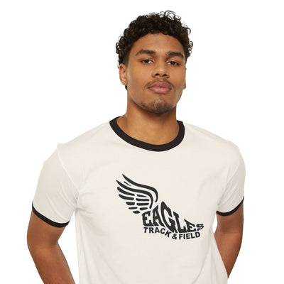 Adult Unisex Winged Foot Track and Field Graphic Short Sleeve Ringer Tee