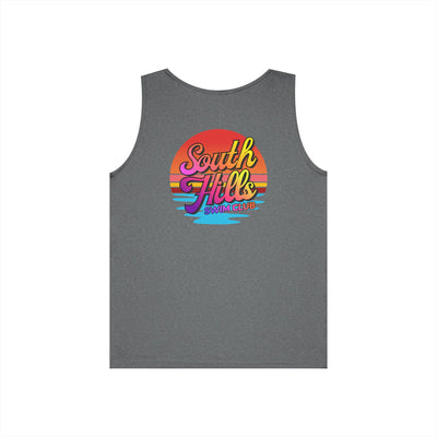 Adult Unisex South Hills Swim Club Sunset Script Graphic Tank