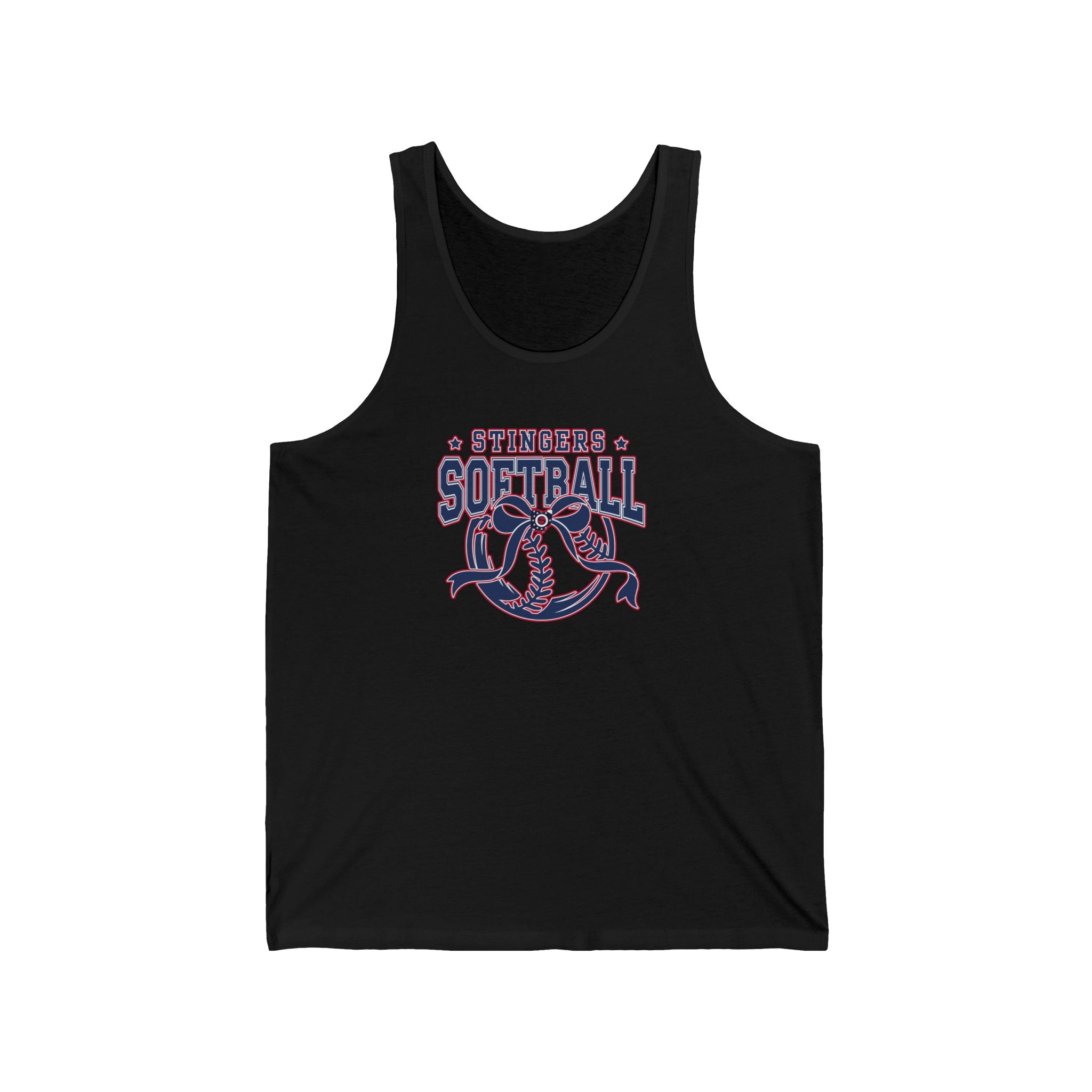 Adult Unisex Stingers Softball Spirit Bow Graphic Bella + Canvas Tank