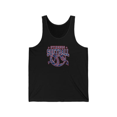 Adult Unisex Stingers Softball Spirit Bow Graphic Bella + Canvas Tank