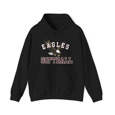 Adult Unisex Flying Softball Eagle Graphic Hoodie