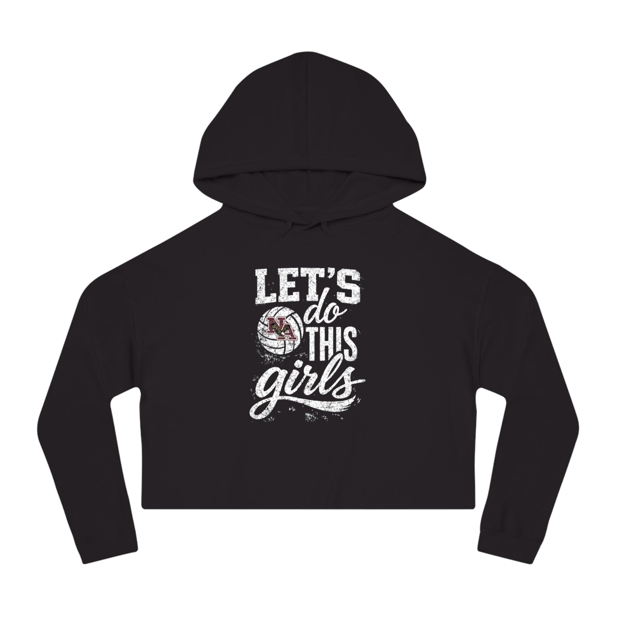 Women's New Albany Eagles Let's Do This Girls Graphic Crop Hoodie