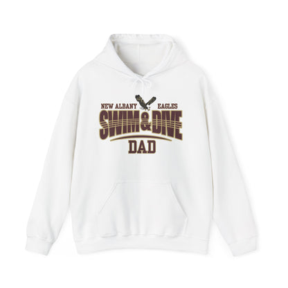 Men's Swim & Dive Dual Tone Eagles Effect Dad Graphic Hoodie