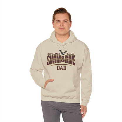 Men's Swim & Dive Dual Tone Eagles Effect Dad Graphic Hoodie