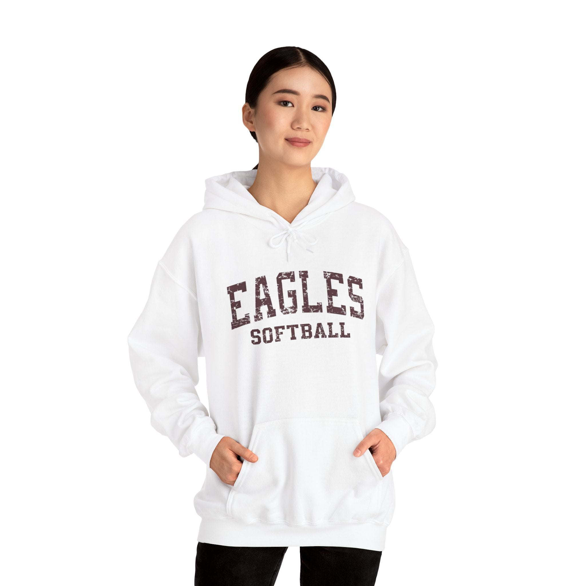 Adult Unisex New Albany Eagles Softball Vintage Distressed Graphic Hoodie