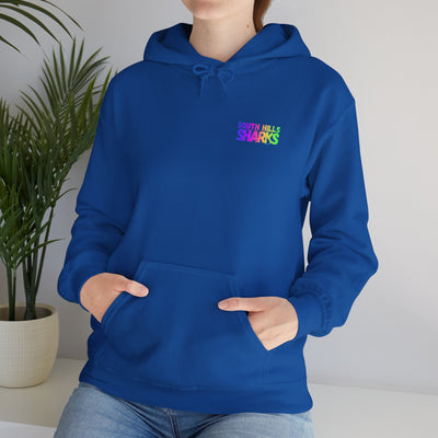 Adult Unisex South Hills Swim Team Neon Rainbow Graphic Hoodie
