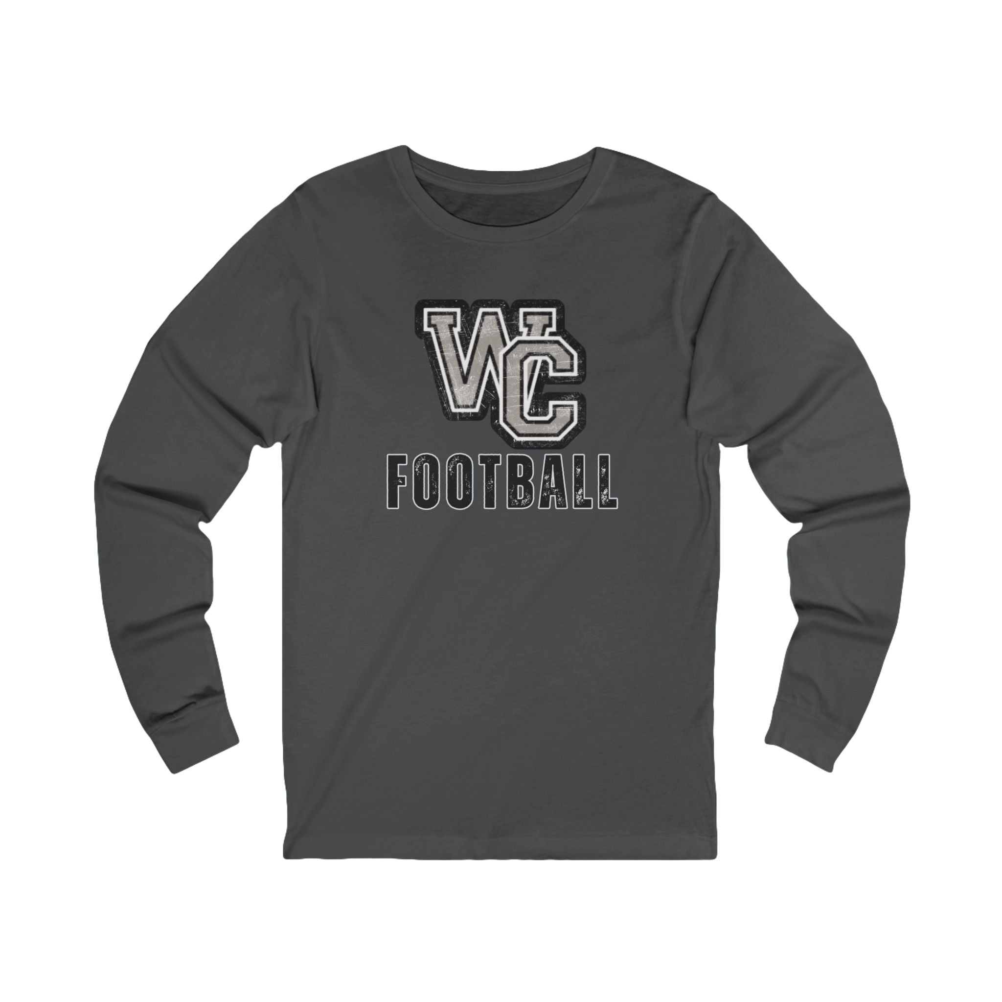 Adult Unisex Vintage Distressed Westerville Central Football Graphic Long Sleeve Soft Tee