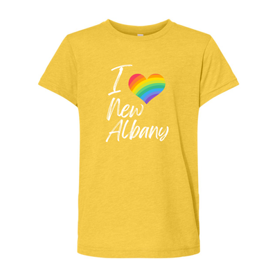 Youth City Rainbow Pride Heart Super Soft Short Sleeve Graphic Tee - New Albany