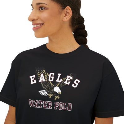 Women's Flying Water Polo Eagle Graphic Boxy Crop Short Sleeve Tee