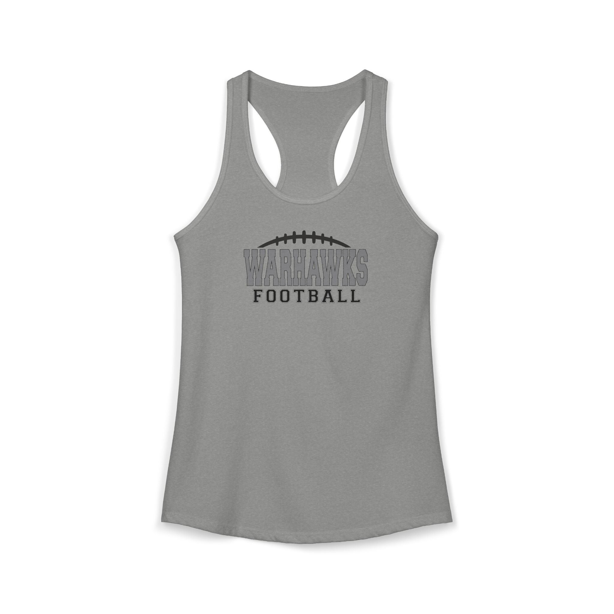Women's Westerville Central Warhawks Football Laces Graphic Next Level Racerback Tank