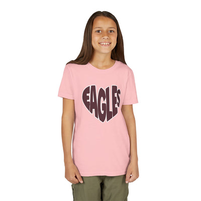 Youth Eagles Bubble Heart Graphic Short Sleeve Soft Tee
