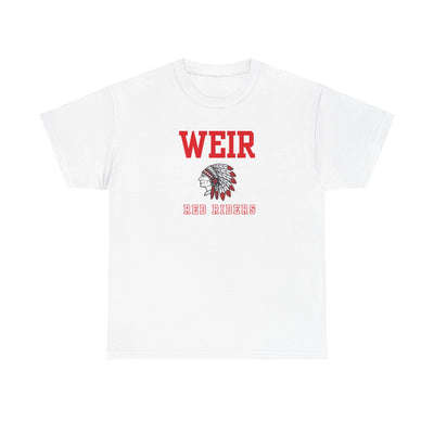 Adult Unisex Weir Red Riders Classic Mascot Graphic Short Sleeve Gildan Heavy Tee