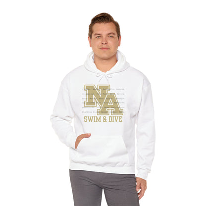 Adult Unisex Swim & Dive Logo Words Graphic Hoodie