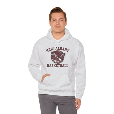 Adult Unisex New Albany Eagles Basketball Vintage Victory Graphic Hoodie