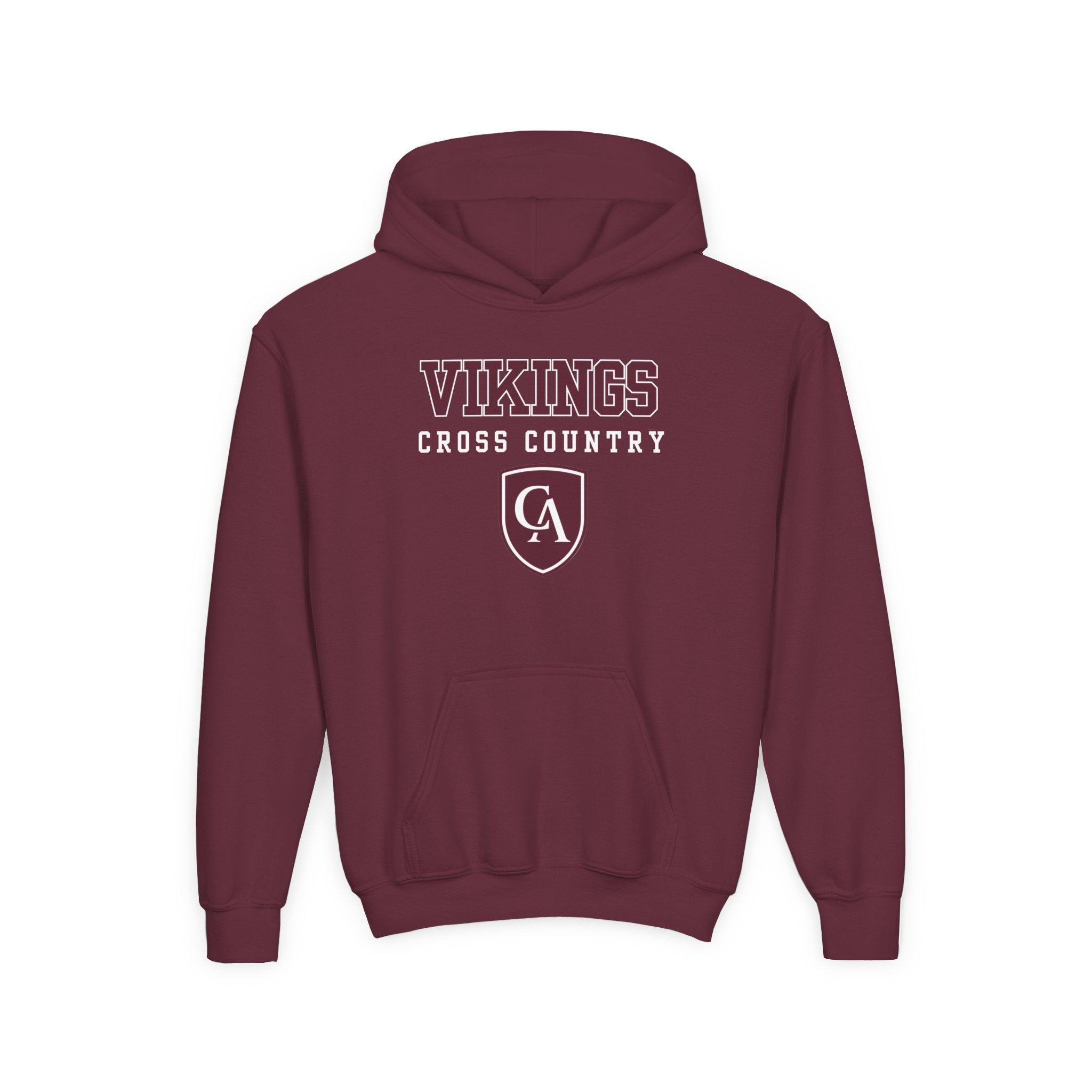 Youth Columbus Academy Vikings Cross Country Graphic Gildan Heavy Blend Hoodie