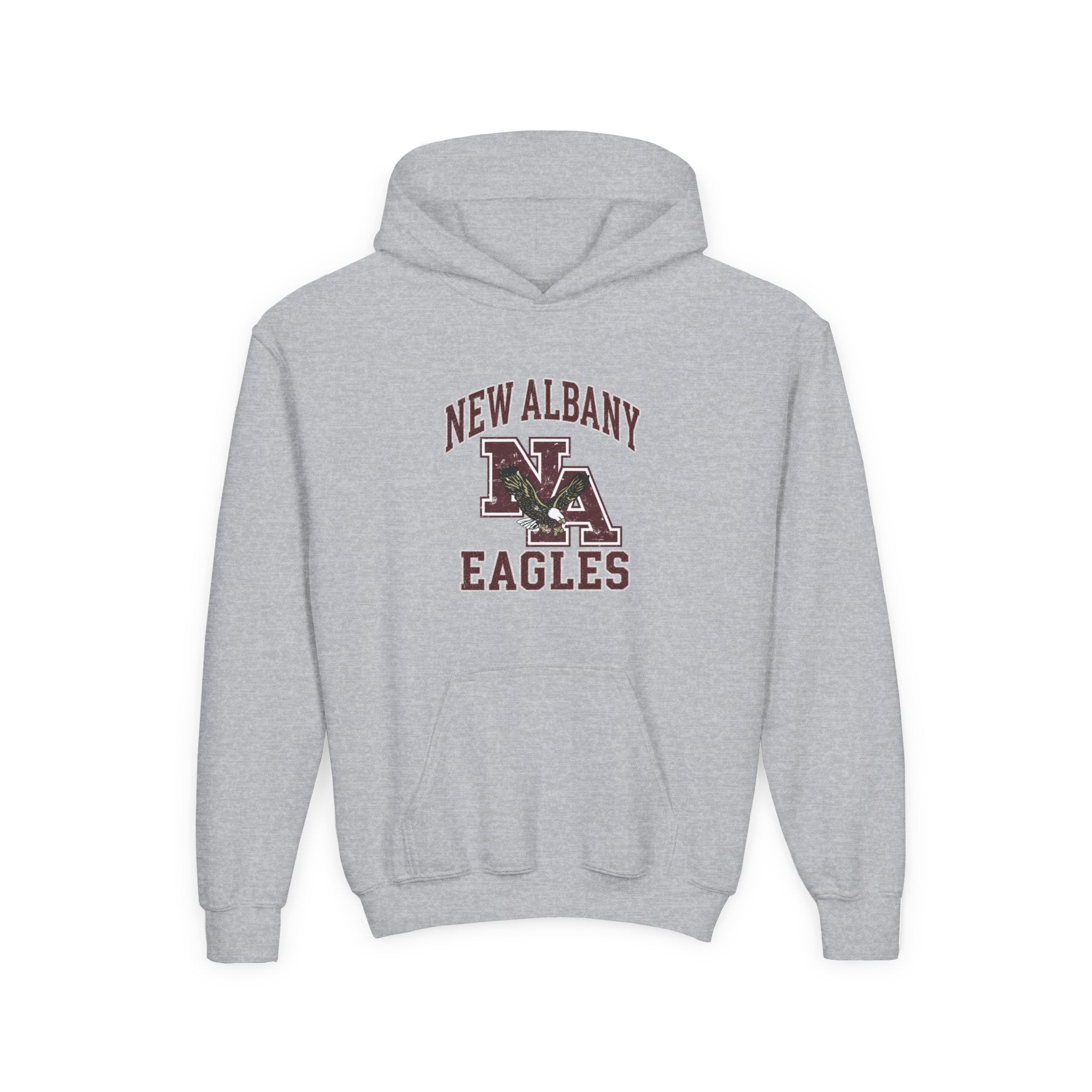 Youth New Albany Vintage Vibes Football Logo Graphic Hoodie