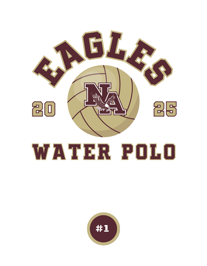 Adult Unisex Choose your Graphic Short Sleeve Soft Tee with Customized Back - New Albany Water Polo