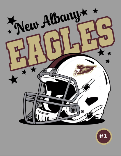 Women's Choose your Graphic Short Sleeve Boxy Crop Tee with Customized Back - New Albany Football