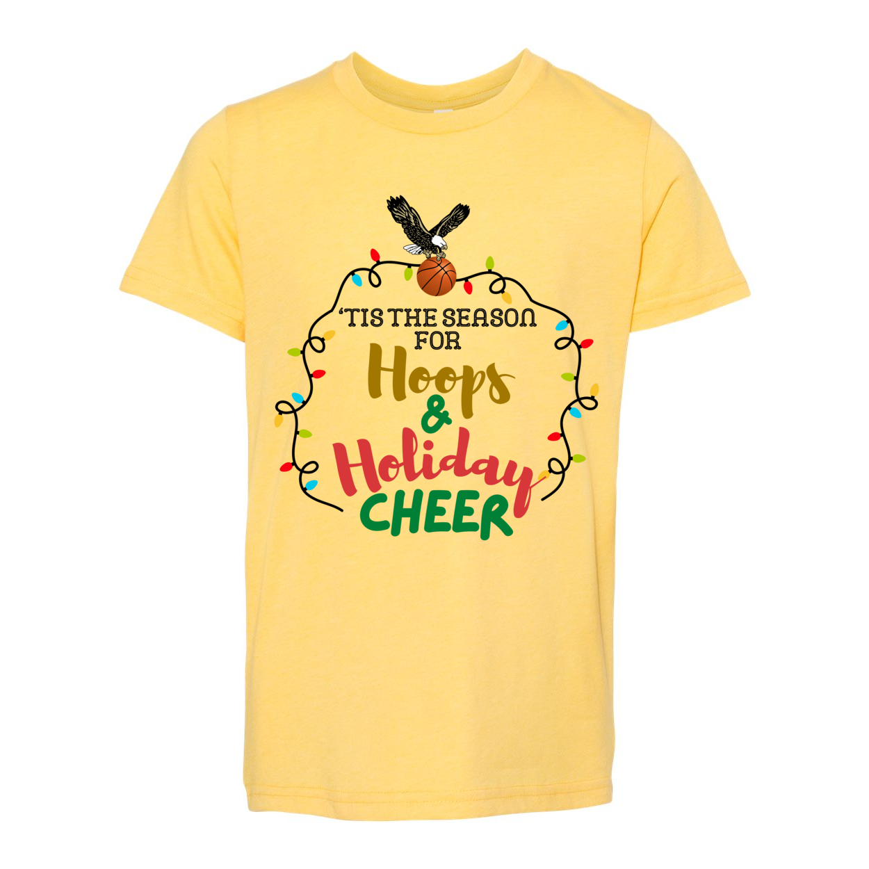 Youth Hoops & Holiday Cheer Graphic Short Sleeve Soft Tee