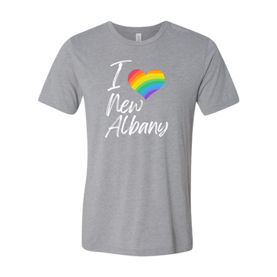 Adult Unisex City Rainbow Pride Heart Super Soft Short Sleeve Graphic Tee - New Albany