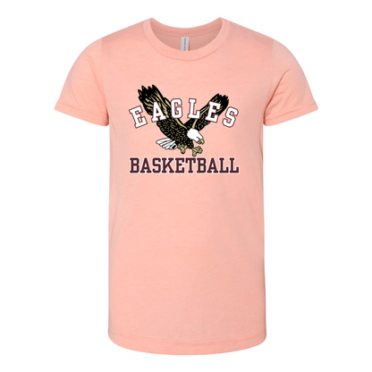 Youth Super Soft Flying Basketball Eagle Short Sleeve Graphic Tee