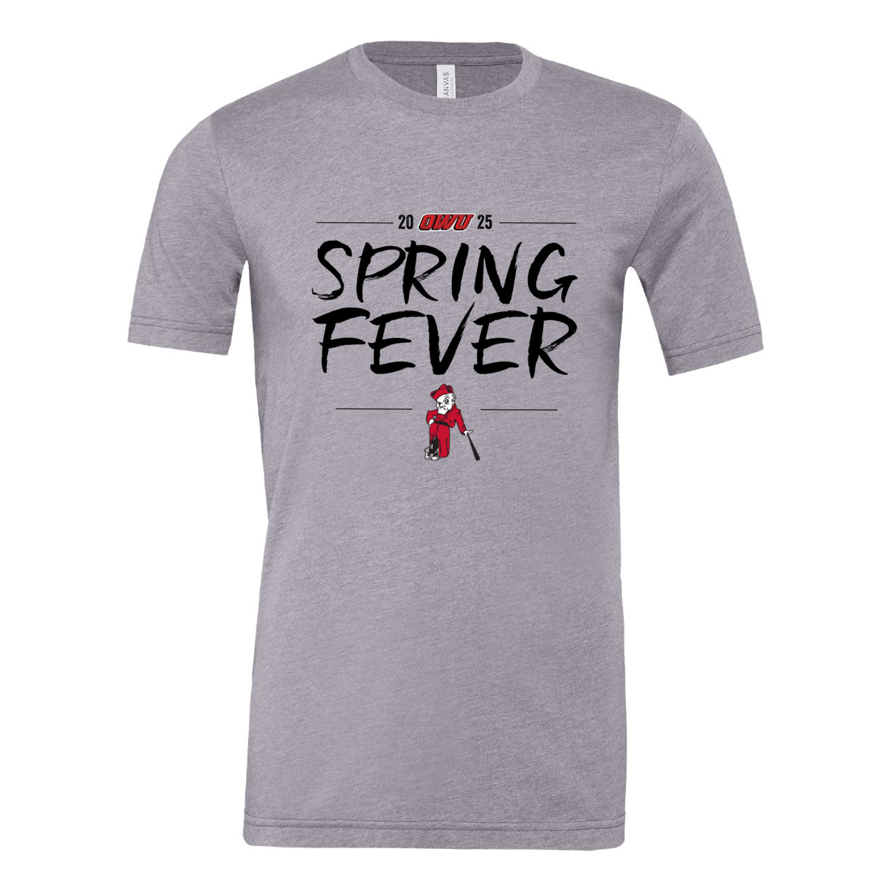 Adult Unisex OWU Spring Fever Baseball Graphic Short Sleeve Soft Tee - Ohio Wesleyan University