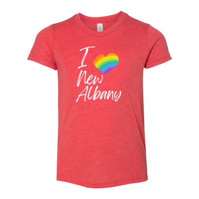 Youth City Rainbow Pride Heart Super Soft Short Sleeve Graphic Tee - New Albany