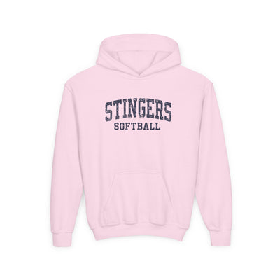 Youth Stingers Softball Vintage Distressed Graphic Hoodie