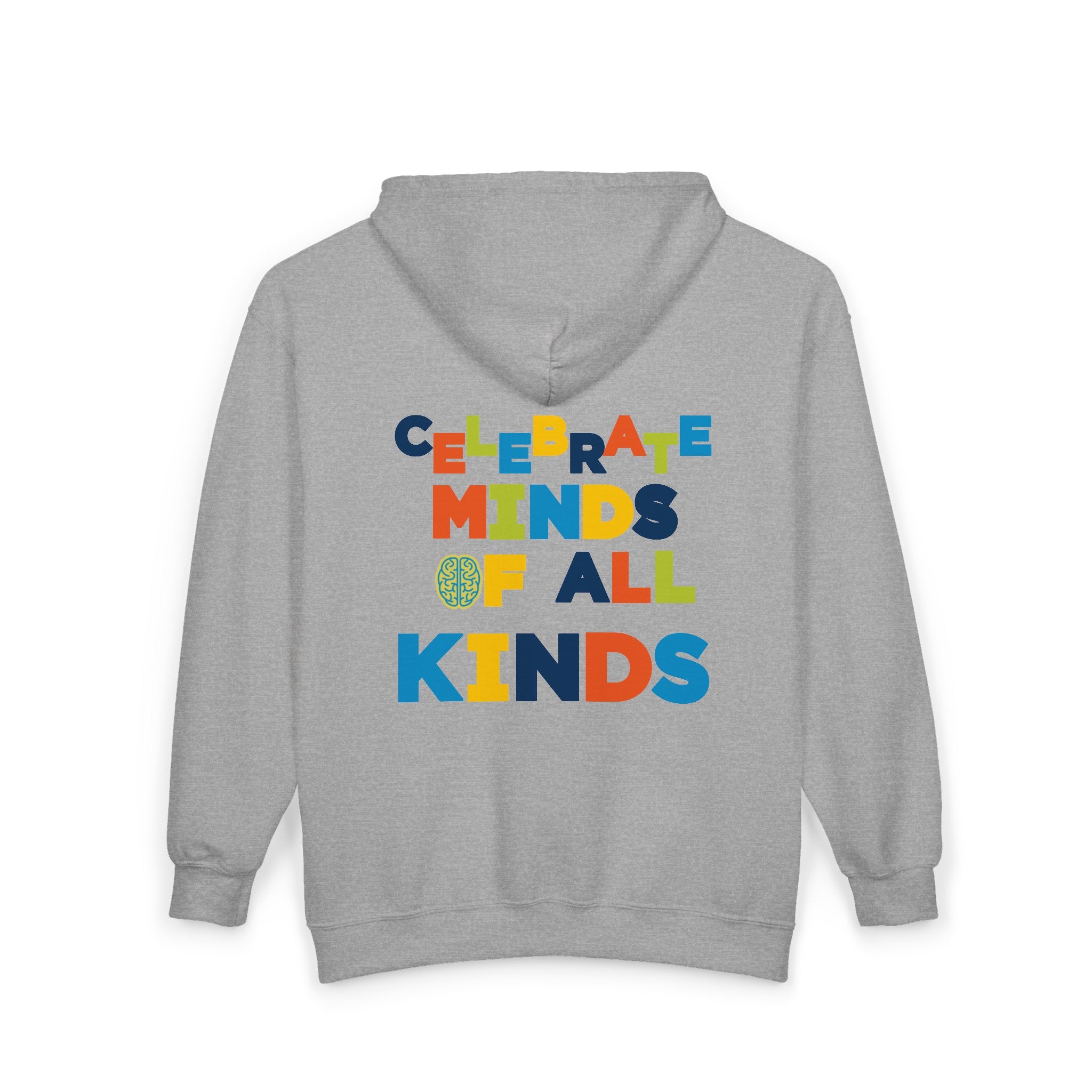 Adult Unisex Celebrate Minds Of All Kinds Graphic Full-Zip Sweatshirt