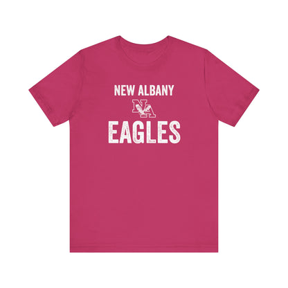 Adult Unisex Vintage Distressed New Albany Eagles Graphic Short Sleeve Soft Tee