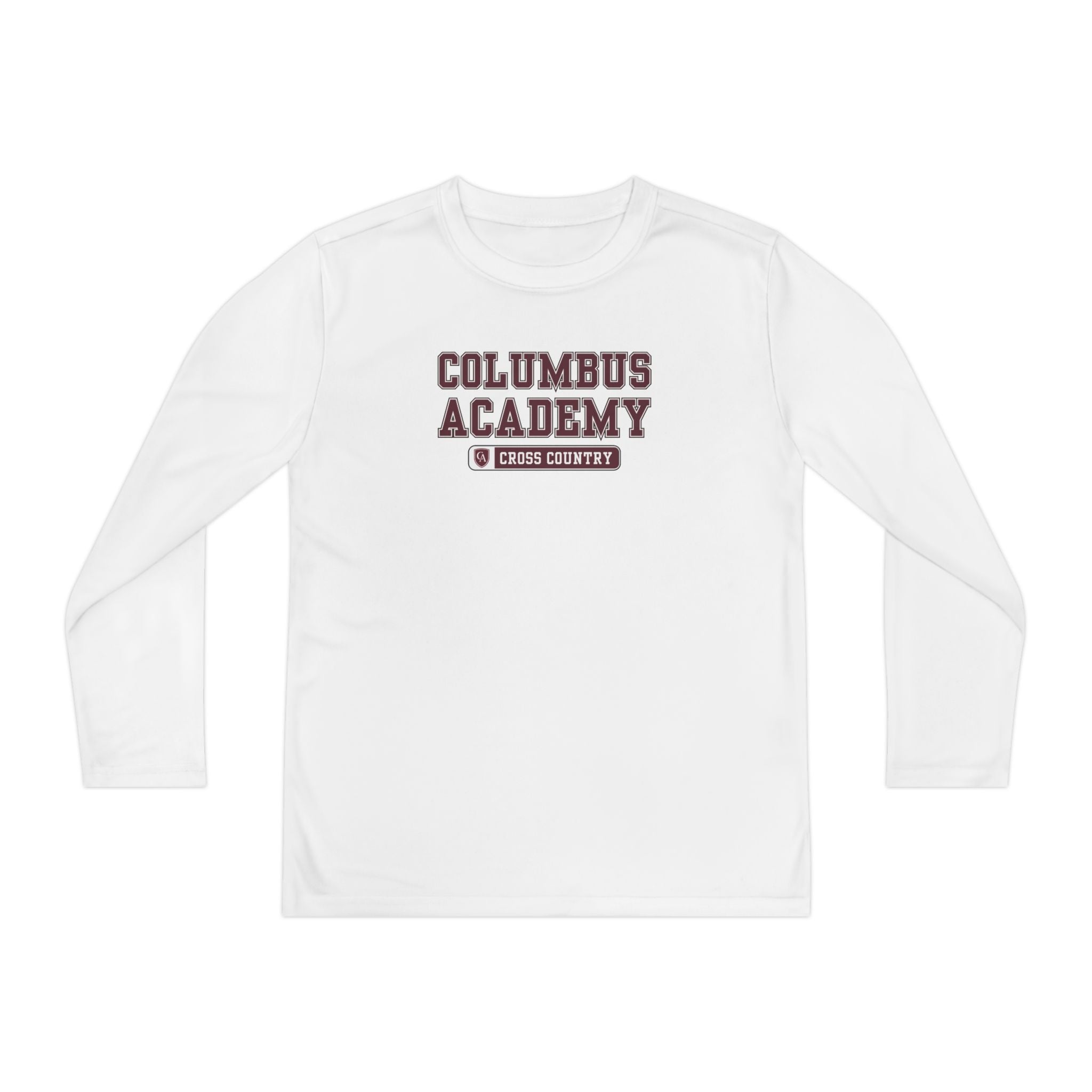 Youth Columbus Academy Cross Country Graphic Sport-Tek Competitor Performance Long Sleeve Tee