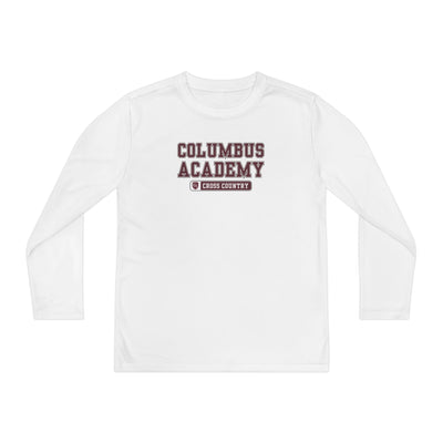 Youth Columbus Academy Cross Country Graphic Sport-Tek Competitor Performance Long Sleeve Tee