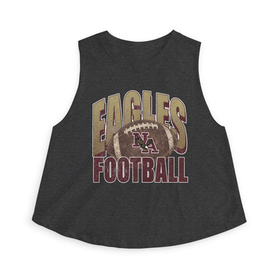 Women's New Albany First-Down Distressed Football Graphic Crop Tank