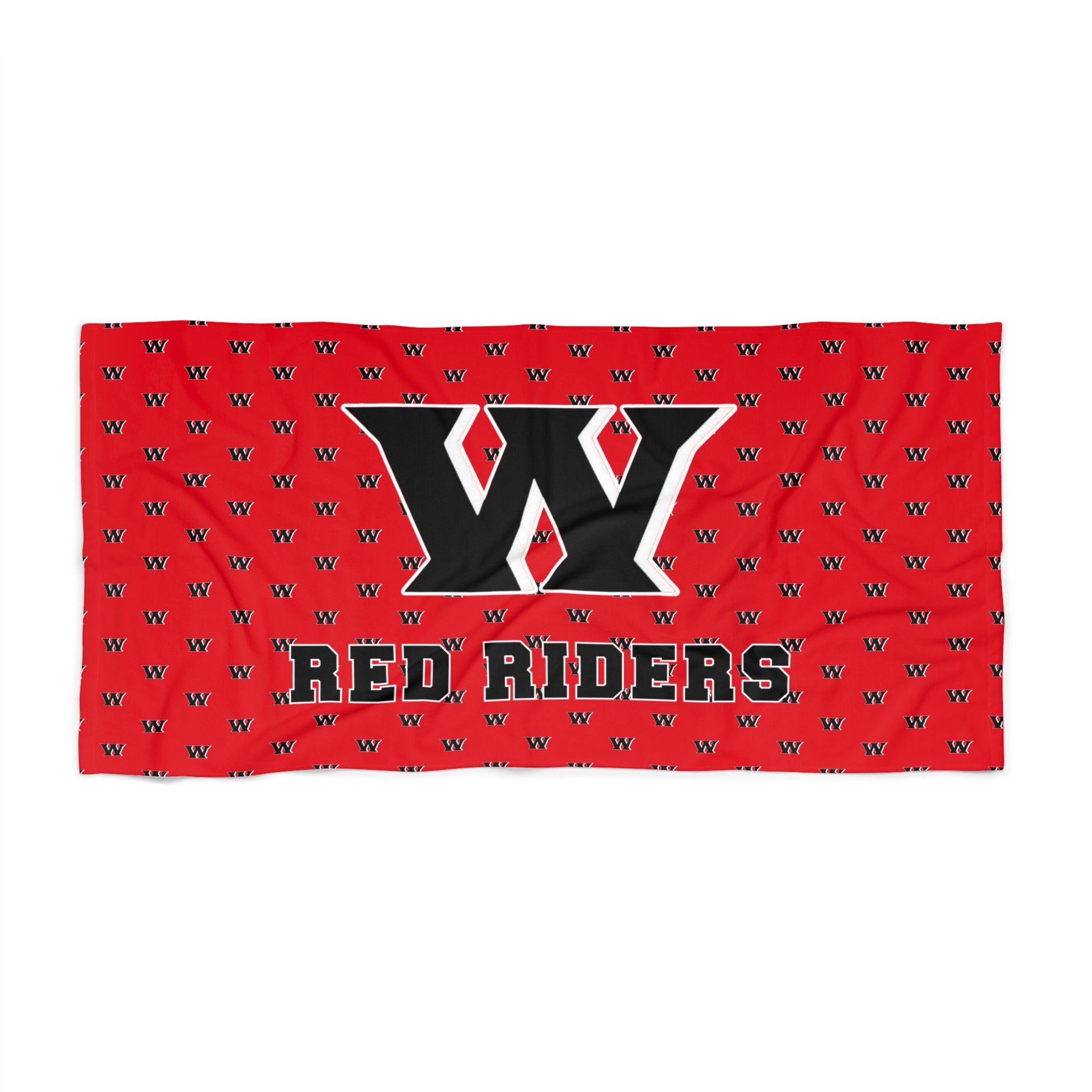 Weir Red Riders Beach Towel -Black W Logo