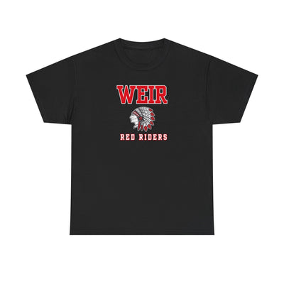 Adult Unisex Weir Red Riders Classic Mascot Graphic Short Sleeve Gildan Heavy Tee