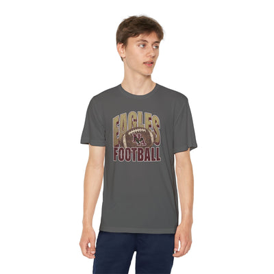 Youth New Albany First-Down Distressed Football Graphic Sport-Tek Competitor Performance Tee
