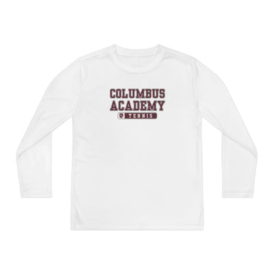 Youth Columbus Academy Tennis Graphic Sport-Tek Competitor Performance Long Sleeve Tee
