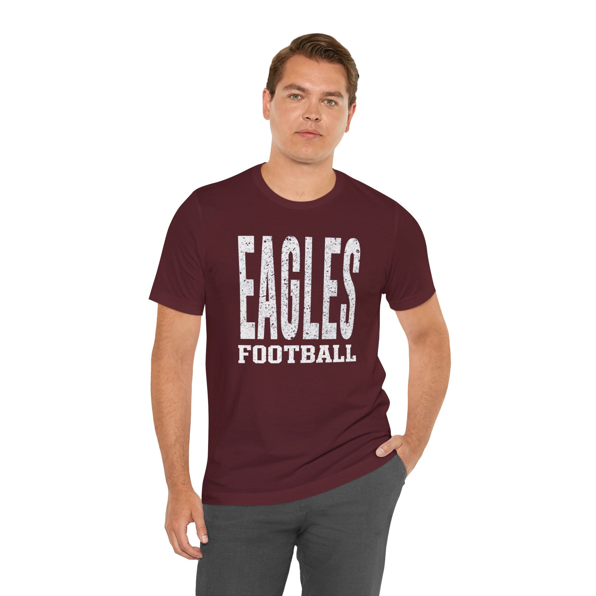 Adult Unisex New Albany Football Distressed Enlarged Graphic Short Sleeve Soft Tee