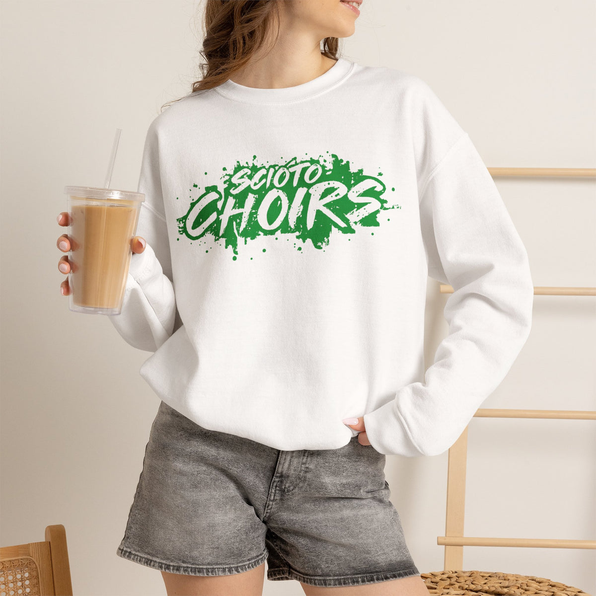 Adult Unisex Dublin Scioto Choirs Paint Splatter Graphic Sweatshirt