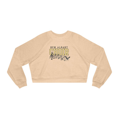 Women's New Albany Choir Digital Glitter Graphic Cropped Fleece Sweatshirt