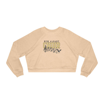 Women's New Albany Choir Digital Glitter Graphic Cropped Fleece Sweatshirt