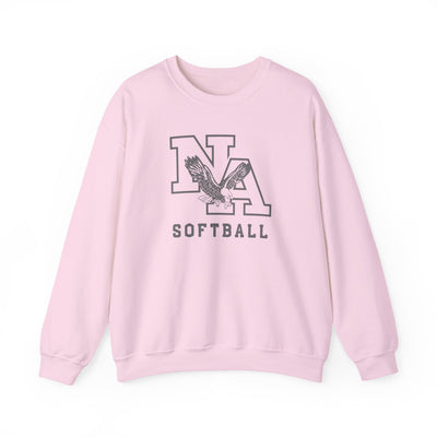 Adult Unisex New Albany Grey Tonal Softball Logo Graphic Sweatshirt